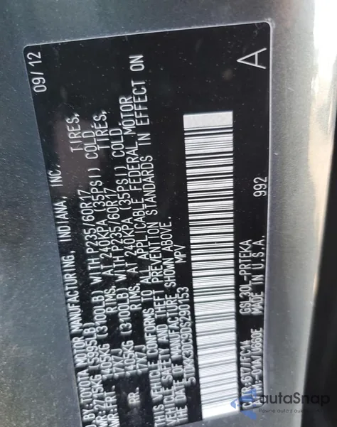 2013 Toyota Sienna Le from USA, damaged, VIN 5TDKK3DC9DS290153